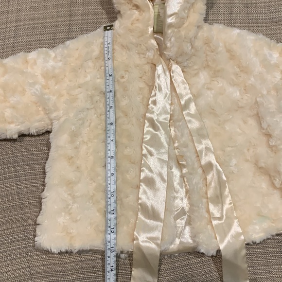 Bunny Dress Coat Baby 9–12 Mo soft fuzzy sweater satin-like Easter Spring dressy - Picture 13 of 16